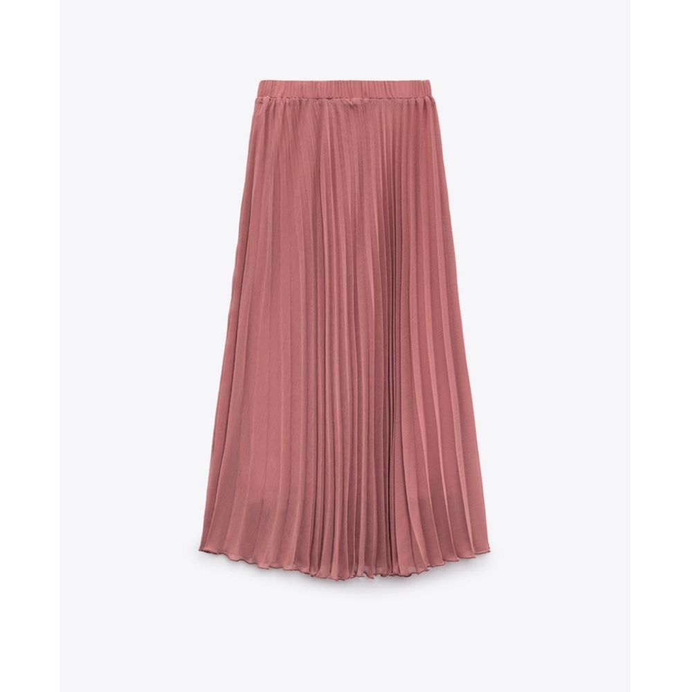 ZARA | NWT LONG PLEADED SKIRT DUSTY Pink - Picture 5 of 9